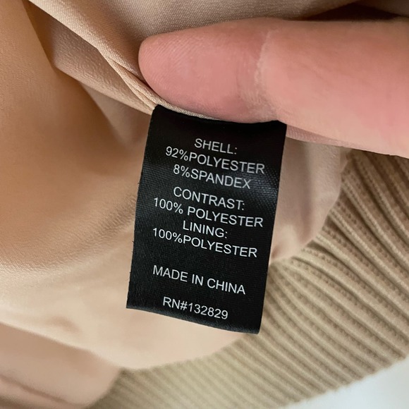 REVOLVE Majorelle Cropped Sherpa Collar Suede Bomber Jacket Sand Beige Size XXS - Picture 12 of 12